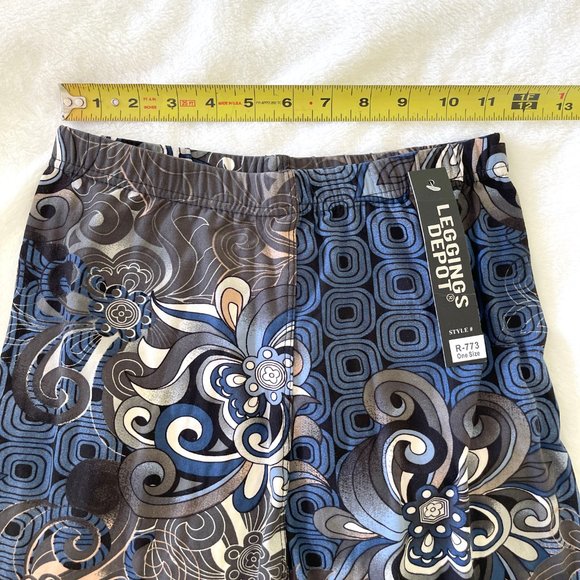 NWT Leggings Depot Floral Tights Leggings - Picture 3 of 3